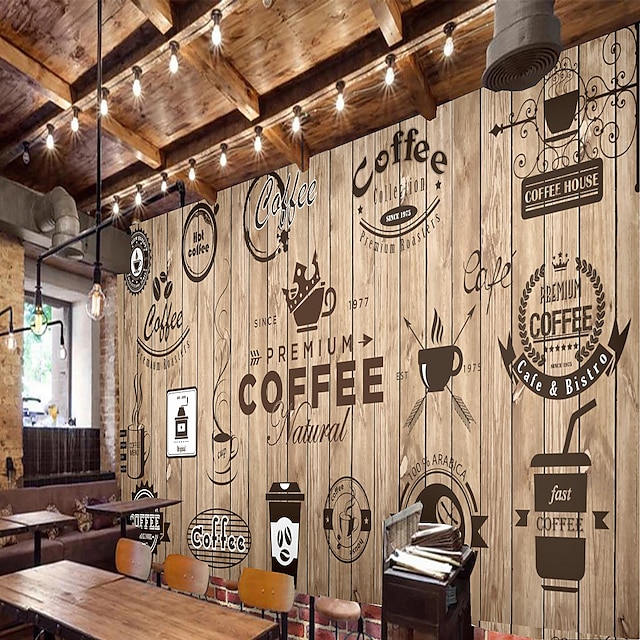  Legal papéis de parede mural da parede do vintage adesivo de parede cobrindo impressão casca e vara removível café café graffiti lona decoração para casa