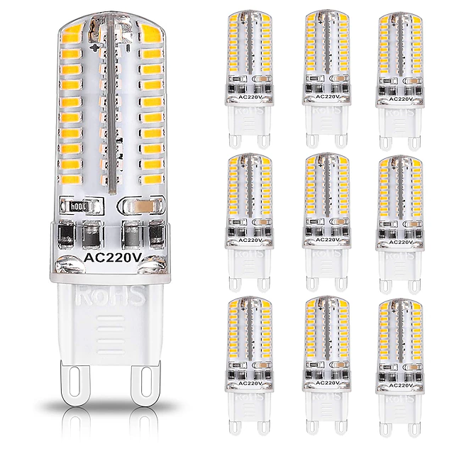 G9 Dimmable LED Bi-pin Corn Light Bulb 72LED 600LM 5W 3014SMD Warm Cool White 360° Beam Angle Chandelier Lamp 40W Halogen Equivalent AC110V AC220V 16