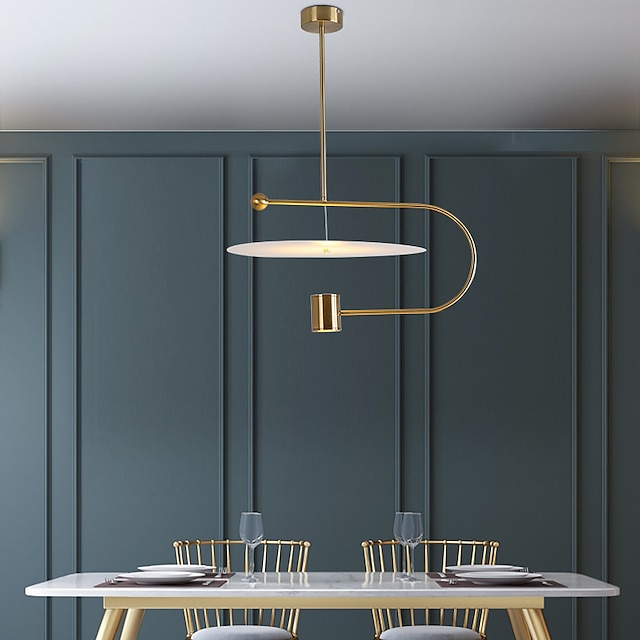  45 cm gouden hanglamp nordic stijl geometrische vormen enkele ontwerp artistieke lineaire kom metalen gegalvaniseerde 110-120 v 220-240 v