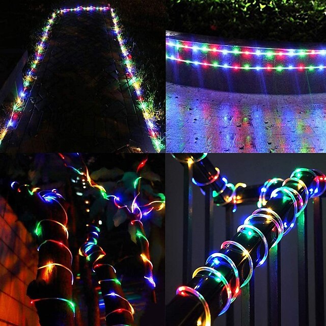 Led Rope Lights Outdoor String Lights Battery Powered With Remote Control 8 Modes 400 200 100led 