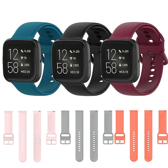 Watch Band for Fitbit Versa 2 / Versa Lite / Versa SE / Versa Silicone Replacement Strap Soft Breathable Sport Band Wristband 32