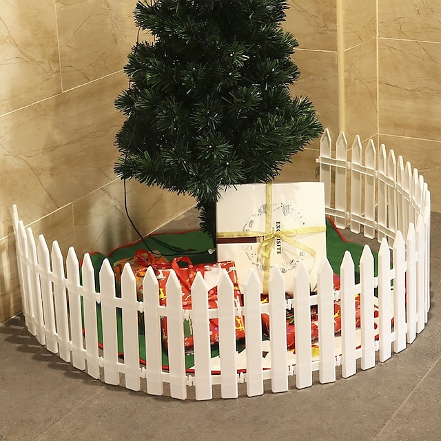  10ks plot na vánoční stromeček dekorace na vánoční scénu odnímatelný plastový plot 29*11cm vánoční dárek dekorace