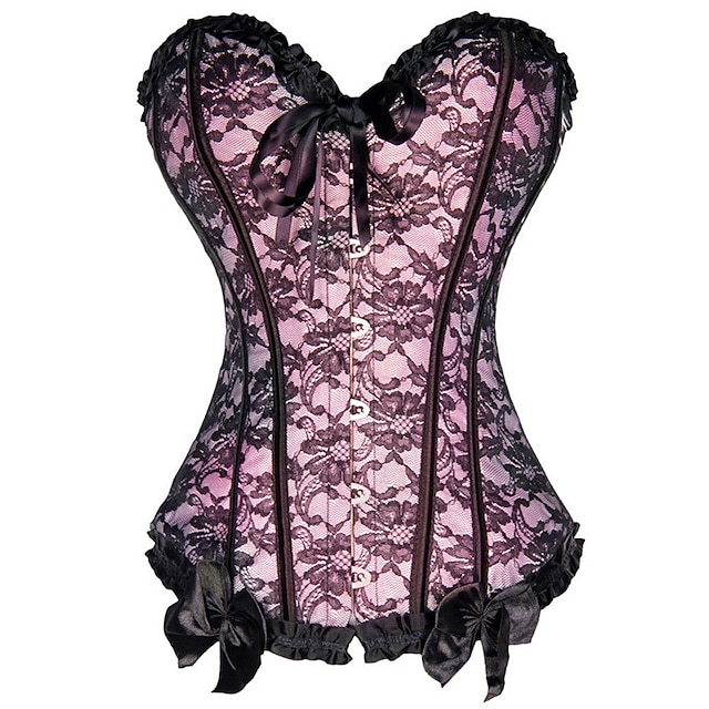  Lolita gotică Bustiere Rococo Βικτωριανής Εποχής Corset Dantelă Satin Costum Negru / Rosu / Albastru Epocă Cosplay Fără manșon lolita