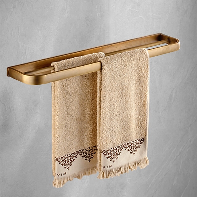  barra de toalla estante de dos niveles de baño de latón mate contemporáneo para el hogar 1pc