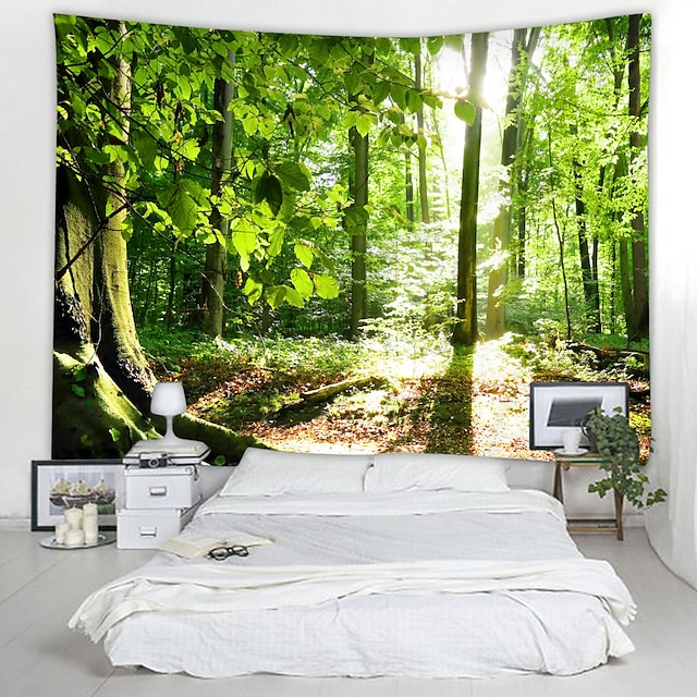 Home & Garden Home Decor | Old tree Sunny Forest Digital Printed Tapestry Classic Theme Wall Decor 100% Polyester Contemporary W