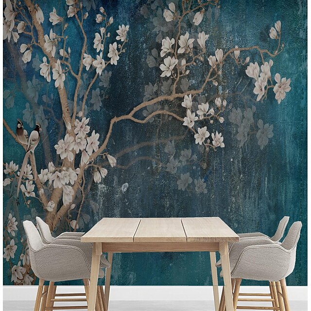  τοιχογραφία τοίχου αυτοκόλλητο που καλύπτει εκτυπώσεις φλούδα εκτύπωσης και ραβδί αφαιρούμενο δέντρο floral πουλί καμβά διακόσμηση σπιτιού