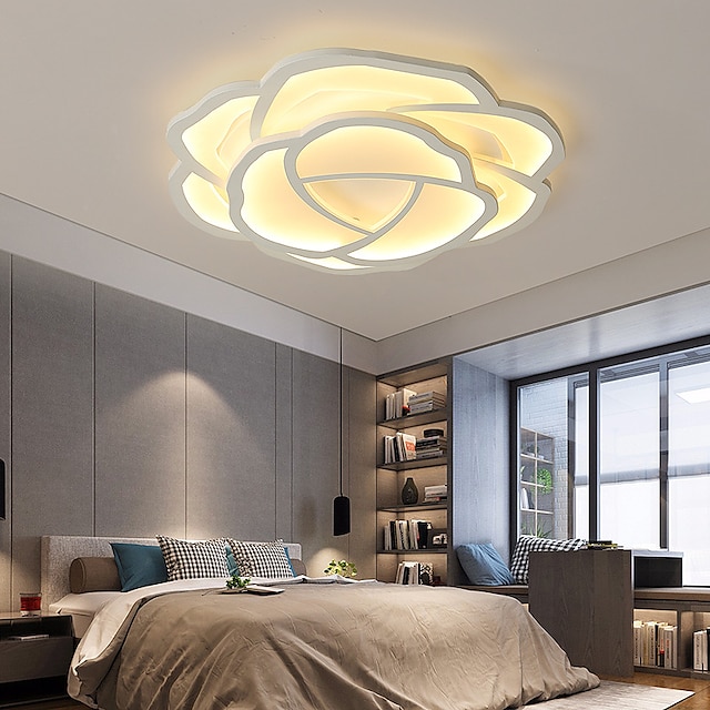  42/52 cm rózsa alakú led mennyezeti lámpa romantikus egyszerű modern hálószoba főszoba világítás nappali világítás virág design