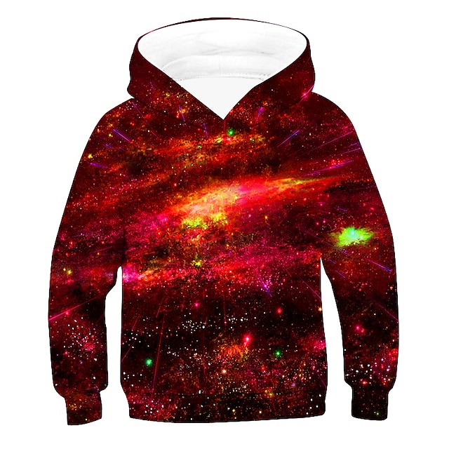 Baby & Kids Boys Clothing | Kids Boys Hoodie Long Sleeve 3D Print Galaxy Green Purple Army Green Children Tops Fall Winter Activ