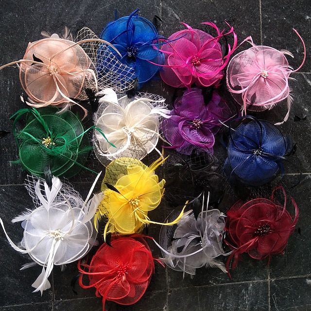  elbűvölő kentucky derby kalap fejfedő tollak háló esküvői lóverseny női napi melbourne kupa fejfedők toll sapkával fejfedő fejfedők