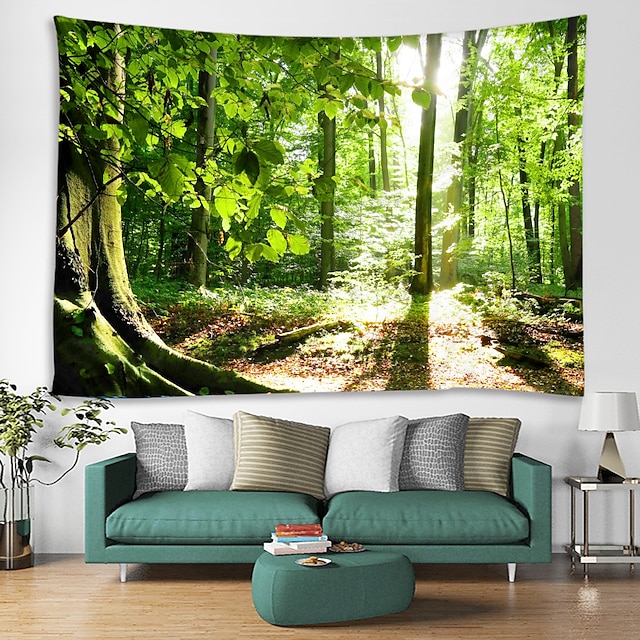 Home & Garden Home Decor | Old tree Sunny Forest Digital Printed Tapestry Classic Theme Wall Decor 100% Polyester Contemporary W