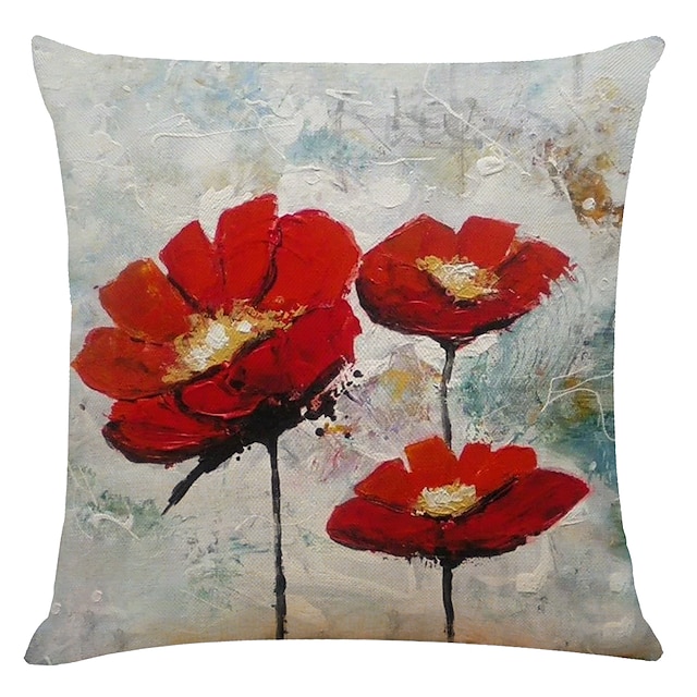 Home & Garden Home Decor | Set of 4 Artistic Flowers Square Decorative Throw Pillow Cases Sofa Cushion CoversHome Sofa Decorativ