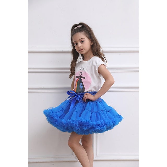 Child Kids Baby Girls Patchwork Stripe Pettiskirt Princess Tulle TuTu Dress 
