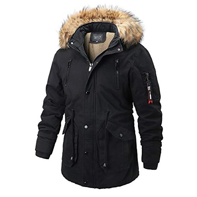 Ulanda Womens Winter Warm Coat Hoodie Plus Size Hooded Windproof Overcoat Fleece Outwear Jacket with Drawstring