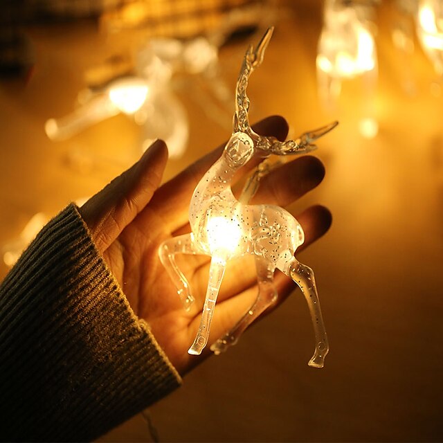 Christmas Decoration String Lights 2x1.5M 10LEDs Creative Reindeer Sika