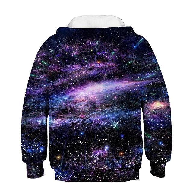 Baby & Kids Boys Clothing | Kids Boys Hoodie Long Sleeve 3D Print Galaxy Green Purple Army Green Children Tops Fall Winter Activ