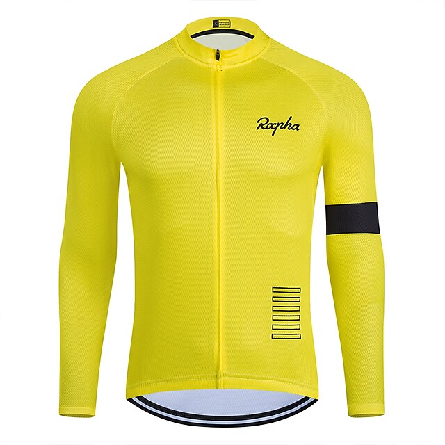  WECYCLE Women's Men's Long Sleeve Cycling Jersey Winter Yellow Solid Color Bike Jersey Top Mountain Bike MTB Road Bike Cycling Breathable Quick Dry Sports Clothing Apparel / Stretchy / Athletic