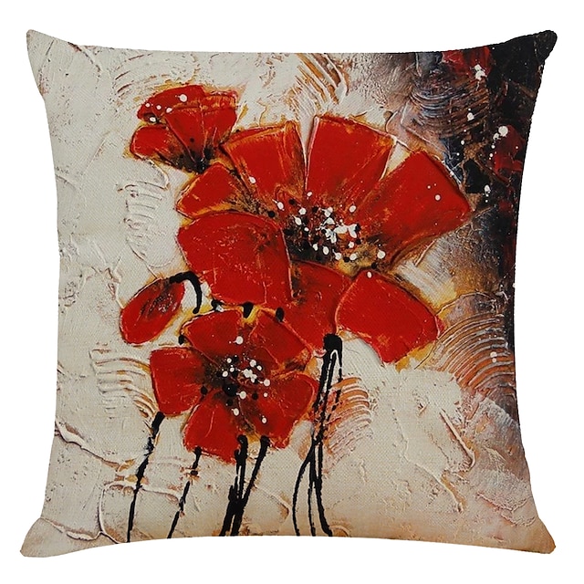 Home & Garden Home Decor | Set of 4 Artistic Flowers Square Decorative Throw Pillow Cases Sofa Cushion CoversHome Sofa Decorativ