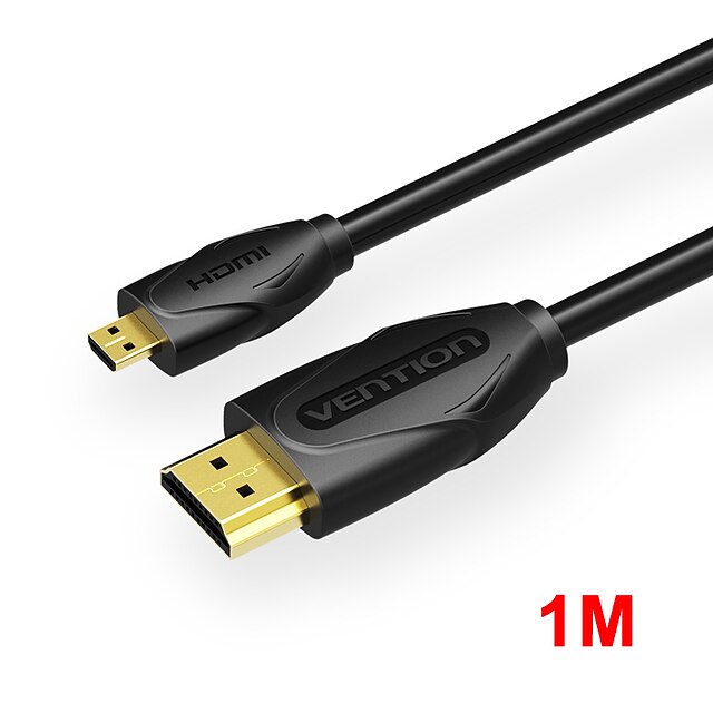  vention micro hdmi to hdmi cable male to male cable 1m 3d 1080p 1.4 version for tablet camera micro mini hdmi cable