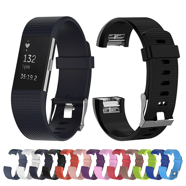  Smartwatch-Band für Fitbit Ladung 2 Fitbit-Ladung2 Silikon Smartwatch Gurt Weich Atmungsaktiv Sportband Ersatz Armband