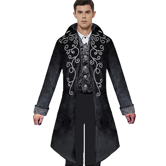  Plague Doctor Retro Vintage Punk & Gothic Medieval Steampunk 17th Century Tailcoat Frock Coat Trench Coat Outerwear Men's Adults Costume Vintage Cosplay Party / Evening Daily Wear Festival Long Sleeve