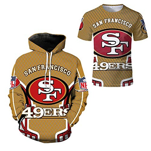 Hombres san francisco 49ers impresión digital 3d equipo de fútbol deportes  sudaderas con capucha-camiseta-bandera-juego de 5 piezas adulto-xl 8260446  2022 – $20.51
