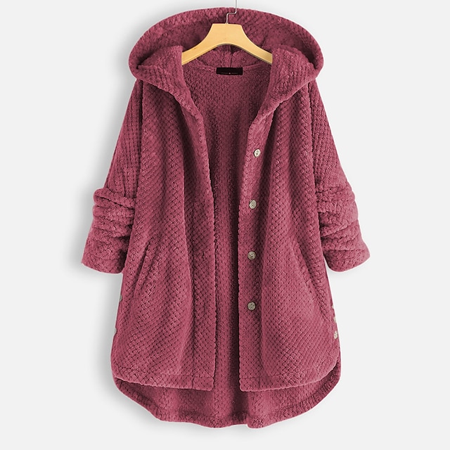 Womens Clothing Womens Outerwear | Womens Coat Teddy Coat Sherpa jacket Fleece Jacket Causal Daily Fall Winter Regular Coat Regu