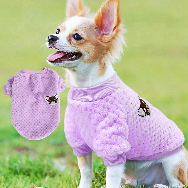  maglione per cane gatto felpa vestiti per cuccioli fiori casual/quotidiano vestiti invernali per cani vestiti per cuccioli vestiti per cani vestiti per cani rosso porpora felpe rosa cipria cane pile
