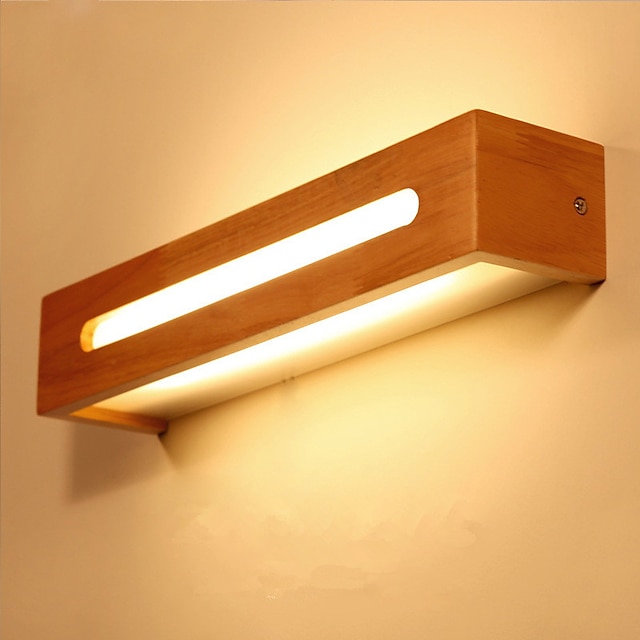  Led Solid Wood Wall Lamp Nordic Staircase Solid Wood Wall Lamp Bedroom Bedside Lamp  Dressing Table Bathroom Mirror Headlamp