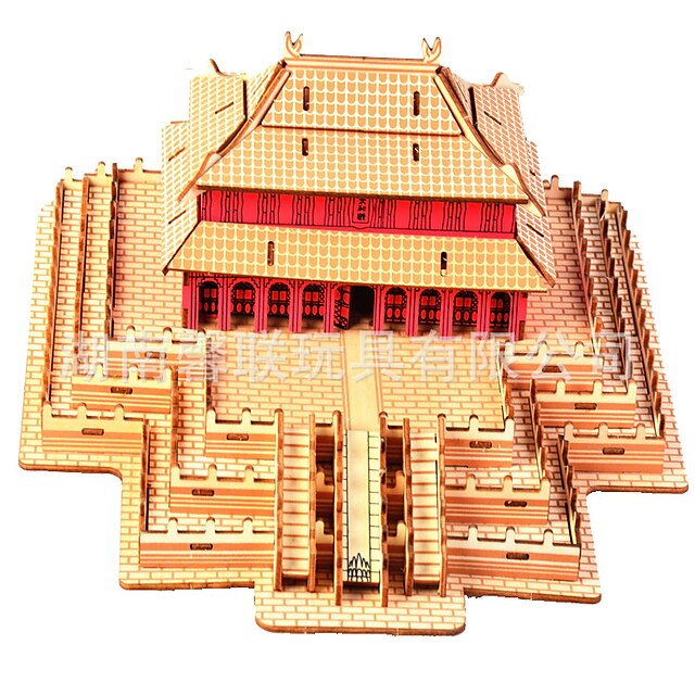  1 pcs Castle Display Model Wooden Puzzle Wooden Model Wood Kid's Adults' Toy Gift