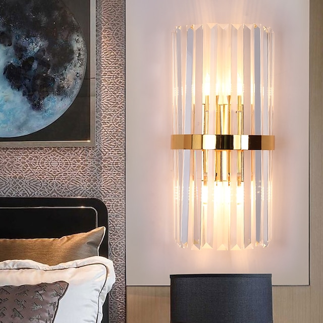  křišťálové kreativní moderní nástěnné lampy v severském stylu nástěnné svítidla ložnice jídelna ocelové nástěnné světlo 110-120v 220-240v