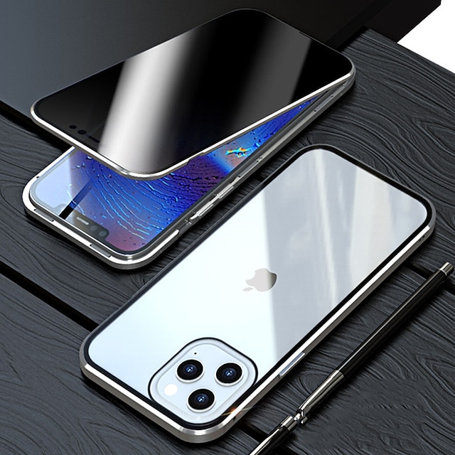  Phone Case For iPhone 16 iPhone 15 Pro Max Plus iPhone 14 13 12 11 Pro Max Plus Mini Magnetic Adsorption Full Body Protective Double Sided Anti peep Tempered Glass