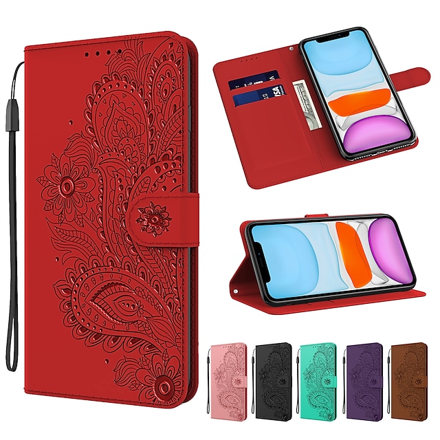  Case For Apple iPhone 12 / iPhone 12 Mini / iPhone 12 Pro Max Wallet / Card Holder / Shockproof Full Body Cases Flower PU Leather / TPU