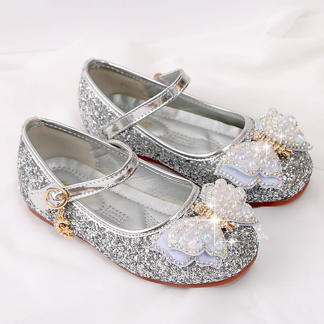 Shoes & Bags Kids Shoes | Girls Flats Glitters Comfort Mary Jane Flower Girl Shoes Patent Leather PU Glitter Crystal Sequined Je