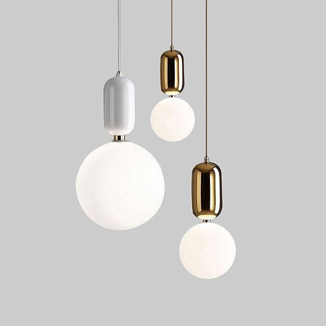 Lights & Lighting Pendant Lights | 15/20/25 cm LED Pendant Light Nordic Style Gold White Black Single Design Globle Modern Metal