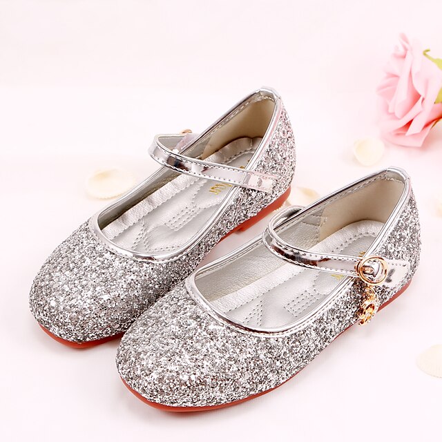 Shoes & Bags Kids Shoes | Girls Flats Glitters Comfort Mary Jane Flower Girl Shoes Faux Fur PU Glitter Crystal Sequined Jeweled 