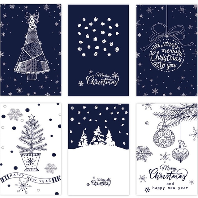 Home & Garden Home Decor | 6pcs 1 Set Christmas Decorations Christmas Ornaments Cards - ZH86989