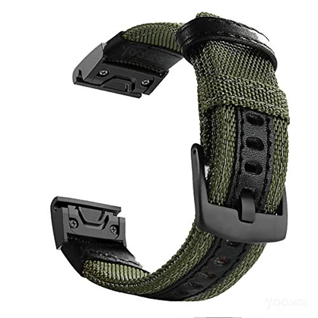 Watch Band for Garmin Fenix Quatix 7X 6X 5X Plus 3 HR Sapphire Instinct 2X Solar Enduro Tactix 7 Pro Descent Mk2i Mk2 D2 Bravo Charlie Delta PX Nylon Replacement Strap Quick Fit 26mm Breathable 9