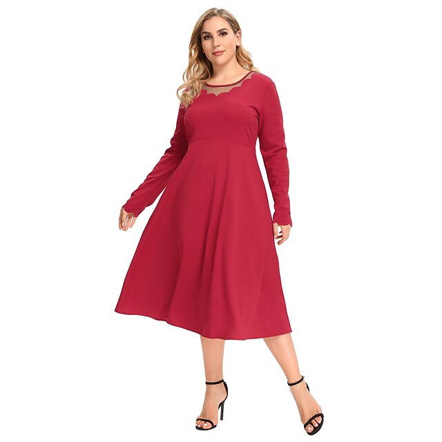 plus size midi shift dress