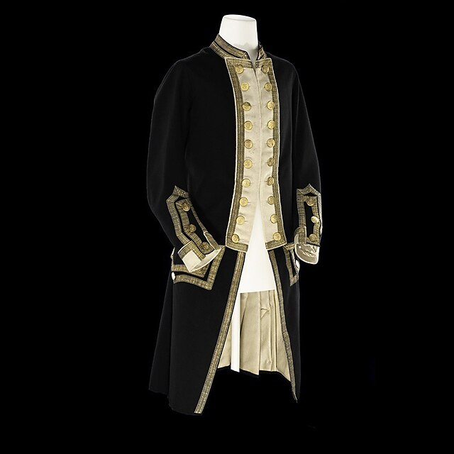  Prince Aristocrat Outlander Retro Vintage Medieval Coat Masquerade Men's Costume Red / Blue Vintage Cosplay Party Halloween Long Sleeve