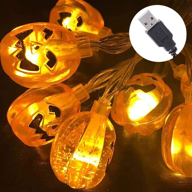 Halloween Hanging Lights 2022 Halloween Pumpkin Lights 10 50 Led Halloween String Lights Battery Or Usb Operated 3d Jack O Lantern Lights Waterproof For Halloween Decorations Outdoor Indoor Party 8205345 2022 6 99