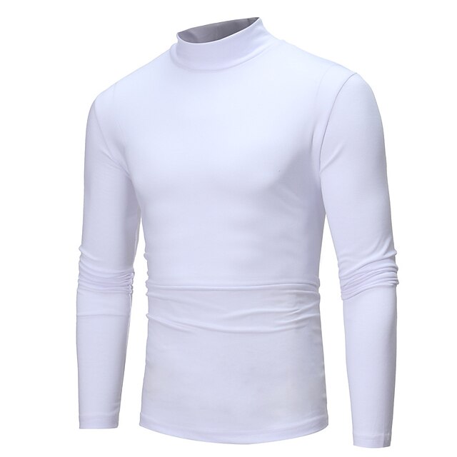 Mens Clothing Mens Outerwear | mens autumn winter solid turtleneck long sleeve underlinen t-shirt grey - SL03652