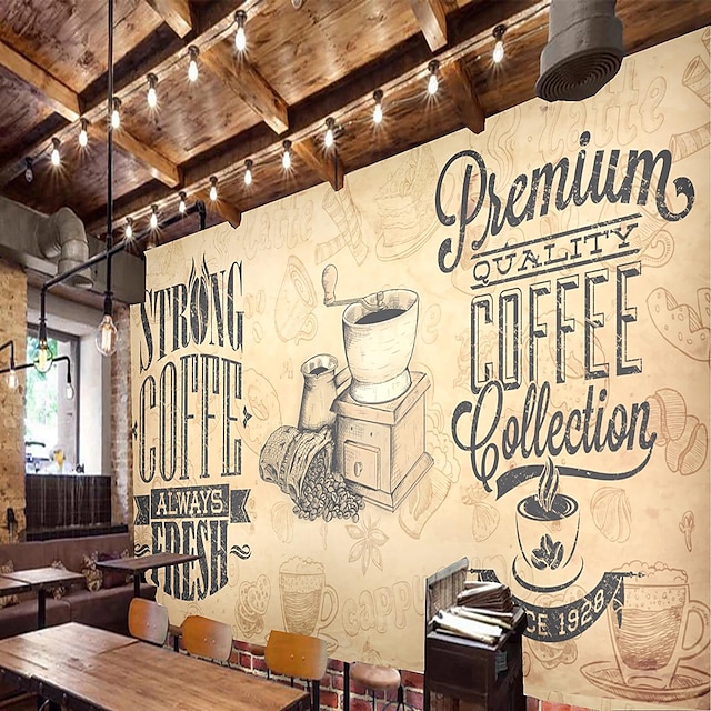  murale carta da parati adesivo da parete che copre stampa buccia e bastone rimovibile caffè caffè graffiti tela decorazioni per la casa