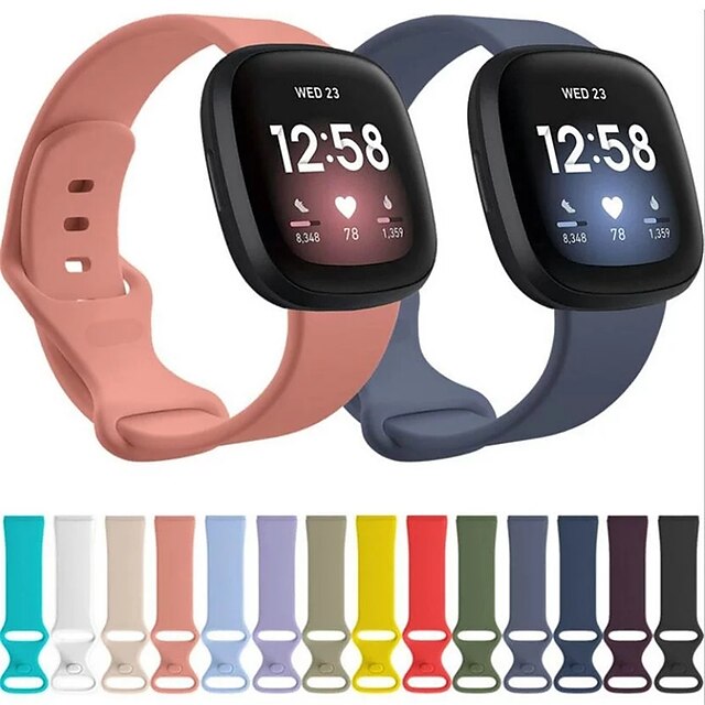  For Fitbit Versa 3/Fitbit Sense Silicone Strap Bracelet Adjustable Wristband Smart Watch Accessories
