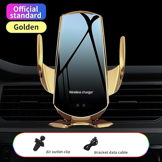  Q6 Wireless Car Charger Fast Charging Auto-Clamping Car Phone Holder Mount Car Air Vent Holder Compatible with iPhone12/12ProMax/XS/XR/X/8/8 Samsung S10/S9/S8/Note10/Note9 LG Huawei Google Pixel
