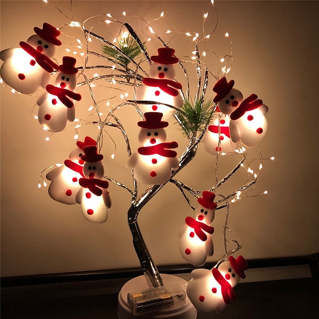 Snowman Led String Lights 1 65m 10leds, Battery Operated Fairy Lights Bunnings