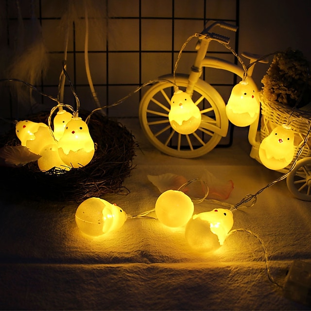  3m 20leds 1.5m 10leds creatief uitkomen kuiken lichtslingers paasdecoratie halloween kinderkamer decoratie verlichting levering zonder batterijen