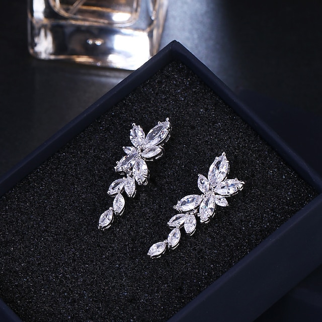 Shoes & Bags Fashion Accessories | 1 Pair Drop Earrings Earrings For Womens Cubic Zirconia Wedding Party Evening Gift Copper Imi