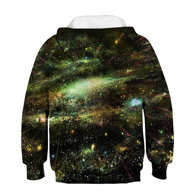 Baby & Kids Boys Clothing | Kids Boys Hoodie Long Sleeve 3D Print Galaxy Green Purple Army Green Children Tops Fall Winter Activ