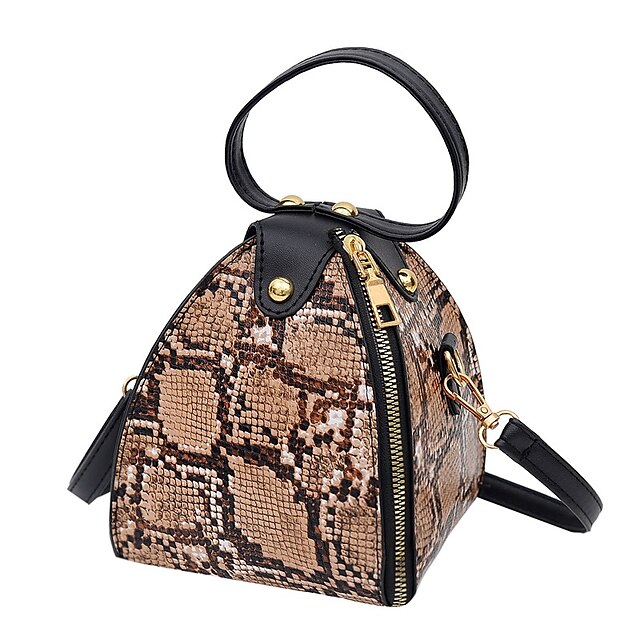  Women's Bags PU Leather Crossbody Bag Beading Zipper Daily Going out Black Khaki Coffee