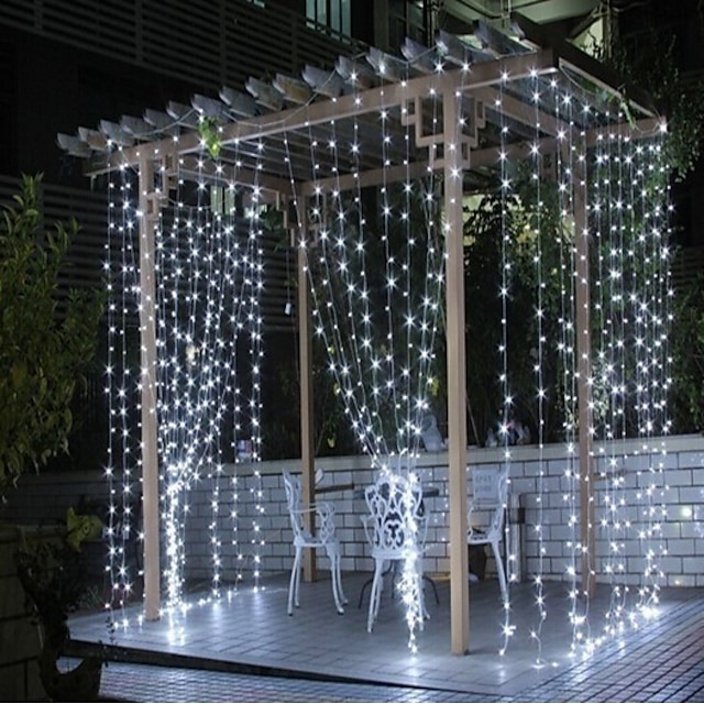  300 LEDs Vorhang Lichterketten mit Fernbedienung 3x3m Weihnachten Dekor Lichter für Weihnachten Neujahr Vorhang Fenster Dach Lichterketten